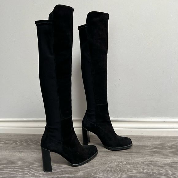 Stuart Weitzman Shoes - Authentic STUART WEITZMAN Alljill Black Suede Over The Knee Boots 5050 Size 6